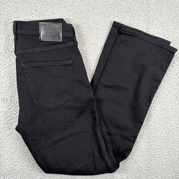 New Hollister Jeans Mens 28x32 (fit 29x32) Boot Cut Black NWT - Picture 1 of 9